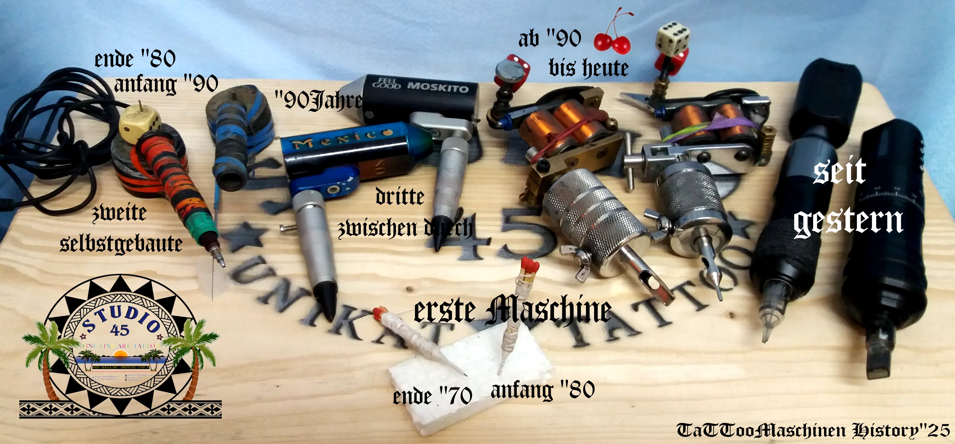 Tattoomaschinen Evolution Geschichte Recklinghausen STUDIO 45